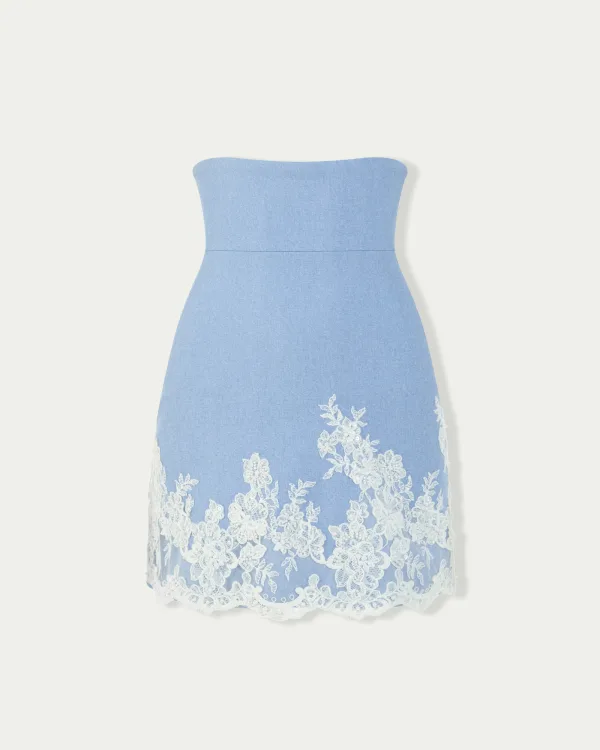 Vein Trace Corsetted Lace Mini Skirt
