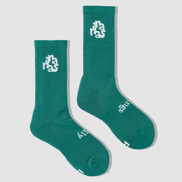 High Crew Socks - Ananas Daily Things - Cadmium Green