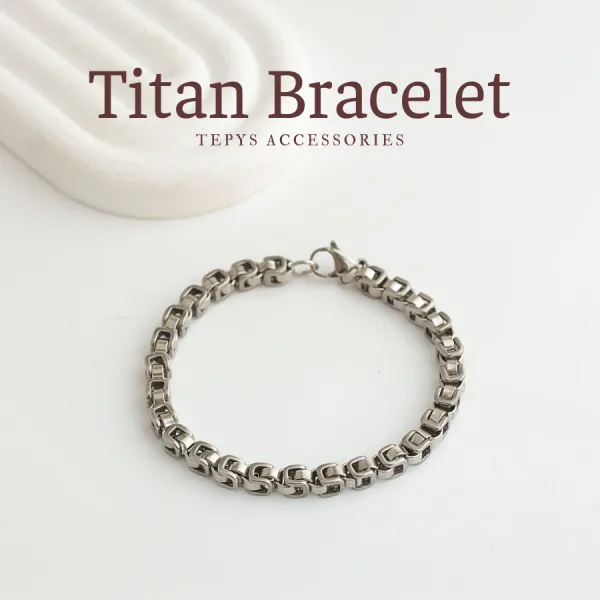 Lắc Tay Square Chain Link Silver