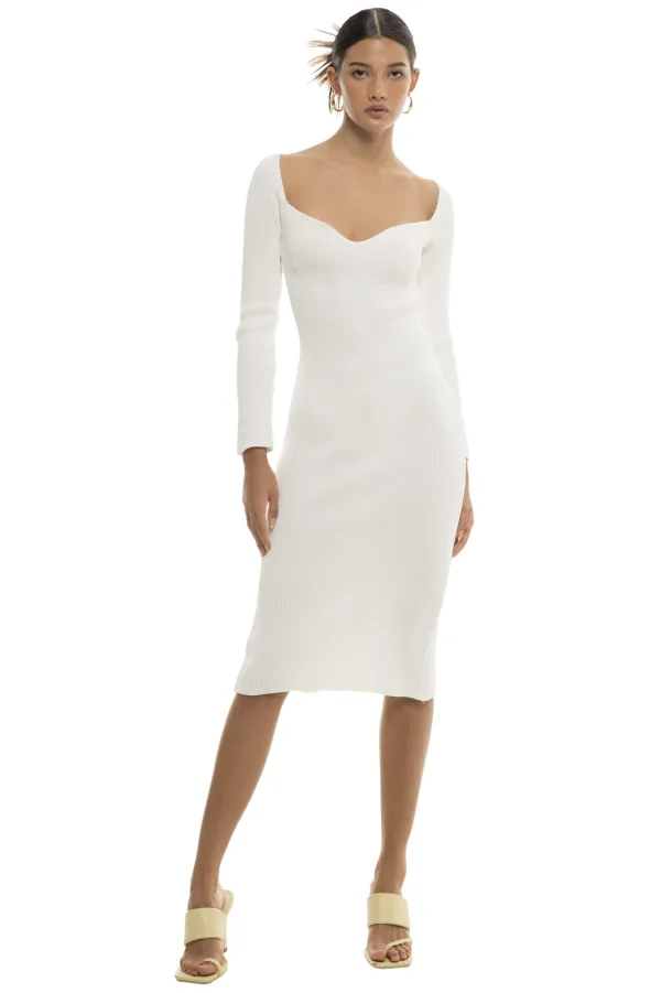 SERIRA KNIT DRESS - WHITE