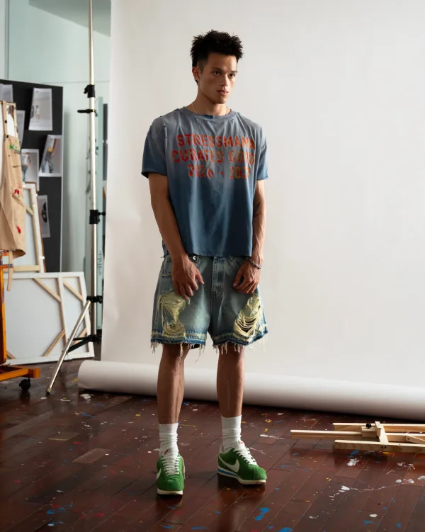 SSMA CURATED WASHED T-SHIRT - BLUE