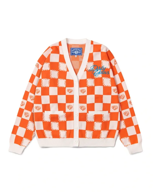 Áo khoác DirtyCoins Checkerboard Knit Cardigan