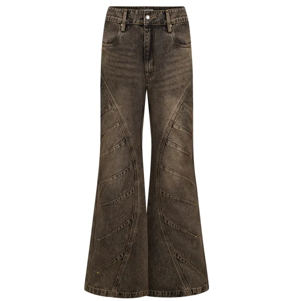 Gray Good Track Flared Jeans