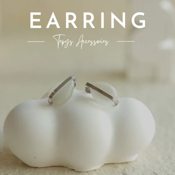 White Jade Earring