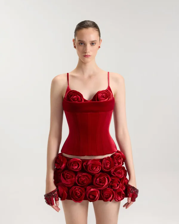 Red Thread Velvet Corset