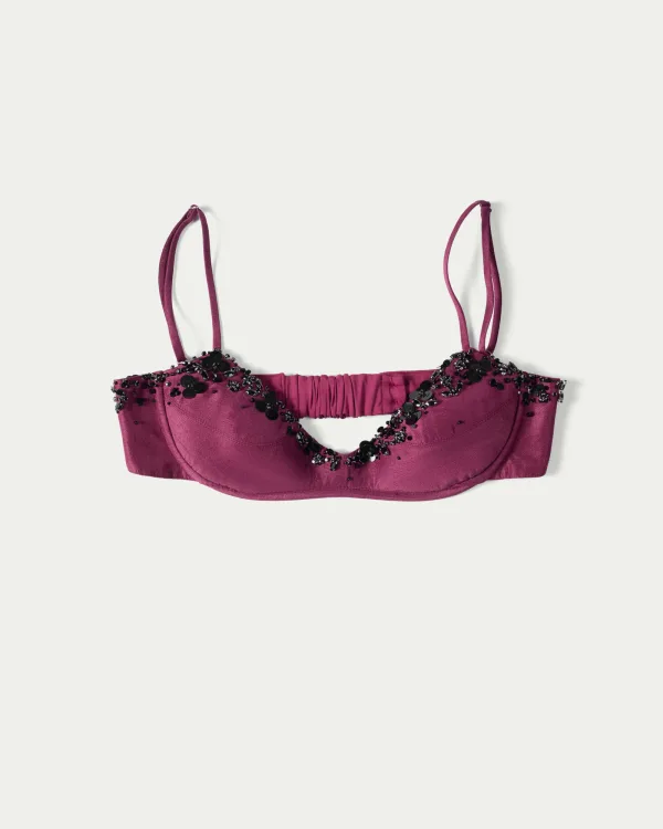 Lustrous Beaded Demi Bra Top