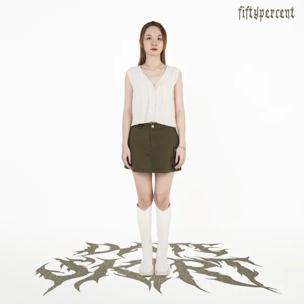 Chân váy bé-nê-phích (Date skirt) // Light moss
