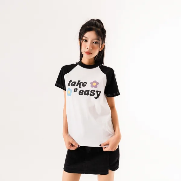 ÁO THUN NỮ - TOTODAY - TAKE IT EASY
