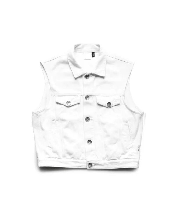SS25 SLEEVELESS JACKET - WHITE