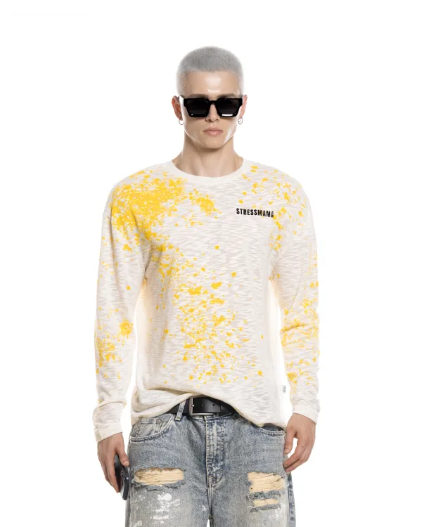 SUMMER26 SSMA SPLATTER LONGSLEEVE - CREAM