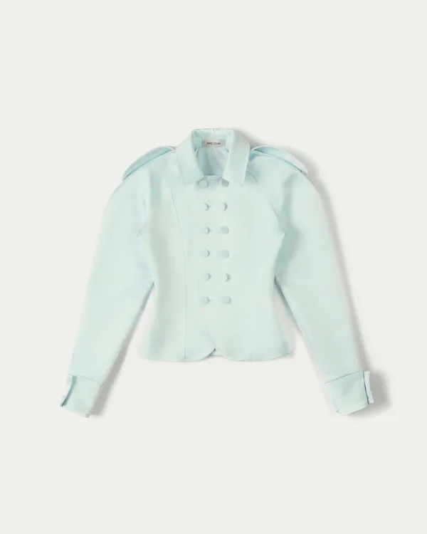 Victoria Satin Double-button Jacket