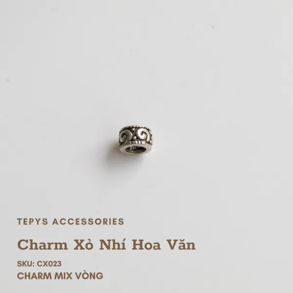 Charm Hạt Xỏ Nhí Hoa Văn