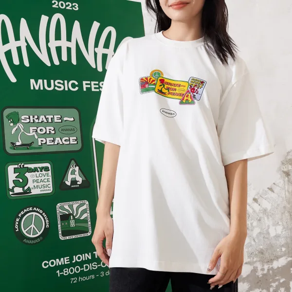 Graphic Tee - Logos Packed - Snow White