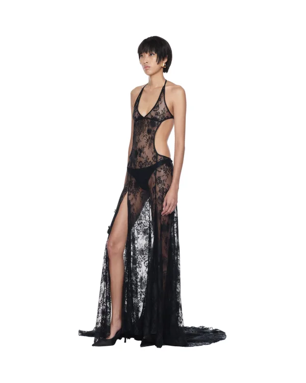 See Me Slip Backless Lace Gown
