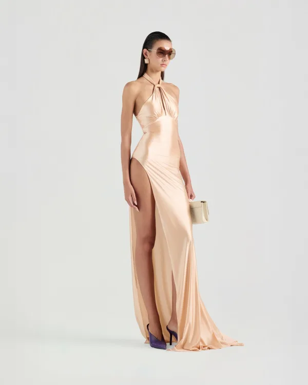 Anora Thigh-high Slit Long Dress