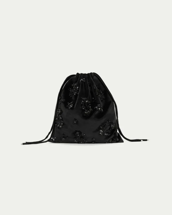 Iris Hand-Embellished Drawstring Bag