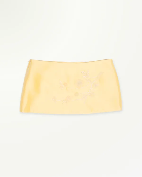 Flower Stain Low-rise Mini Skirt