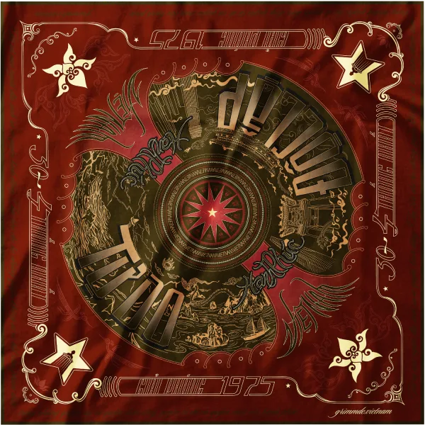 Khăn Non sông liền một dải // Đỏ 70x70cm