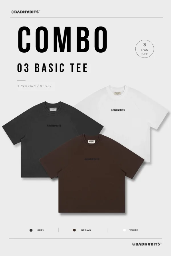 [COMBO 3 ÁO - SIZE L] ÁO THUN CLASSIC BOXY TEE