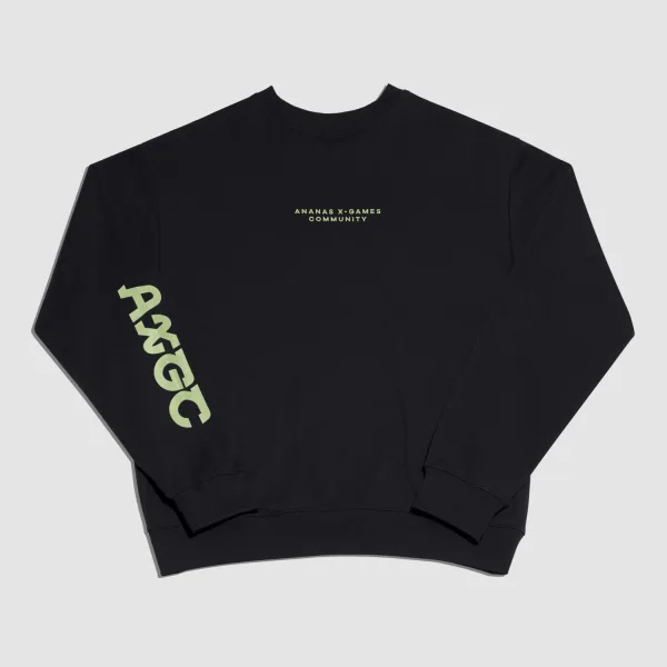 Merchandise Sweatshirt - AXGC Typo Logo - Caviar Black