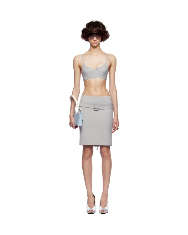 Dual Layer Pencil Midi Skirt