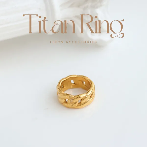 Nhẫn Stangle Titan Gold