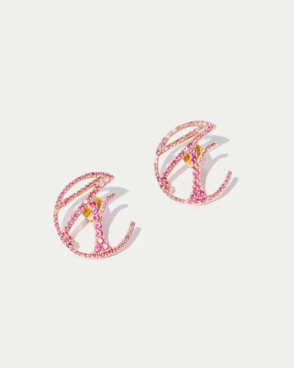 Fancì Oversized Logo Earrings With Pavé