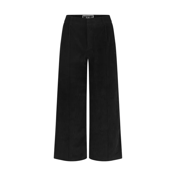 Black Ribbed Velvet Pants