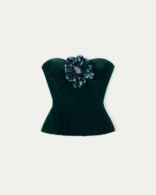 Bound Velvet Cupped Corset
