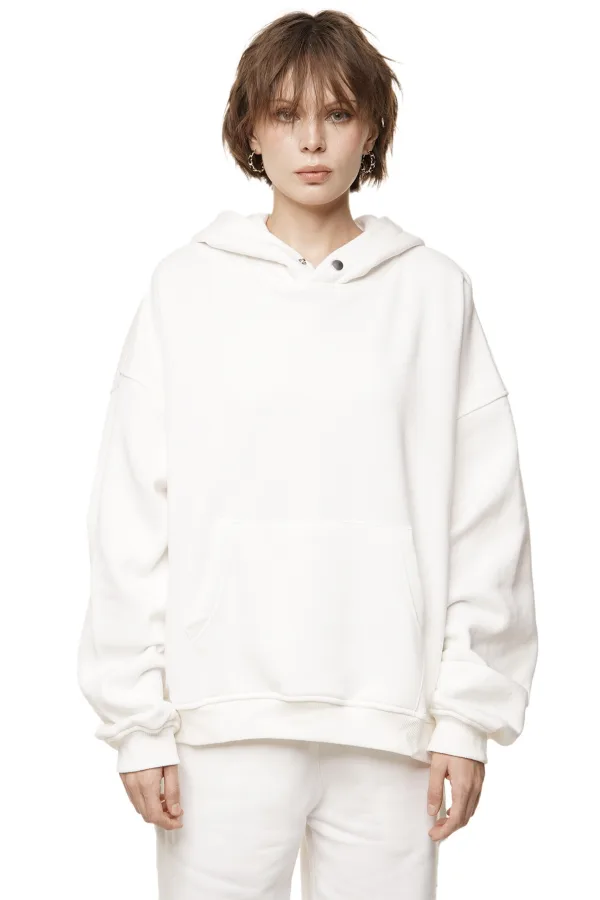 HOODED SWEATSHIRT - WHITE
