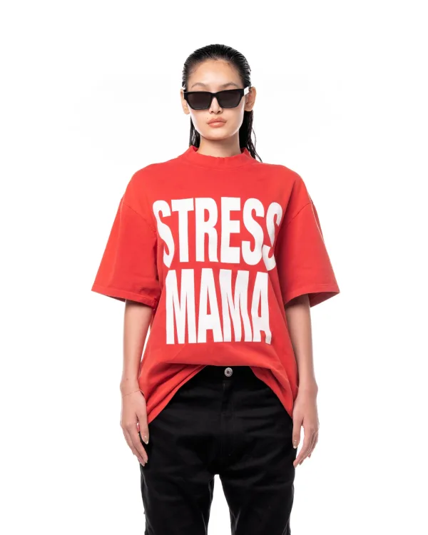 MAMAFIA BASIC WASHED T-SHIRT - RED
