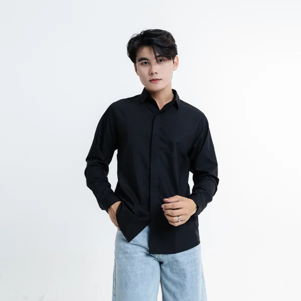 ÁO SƠ MI NAM - TOTODAY - BASIC SLIM SHIRT 12401
