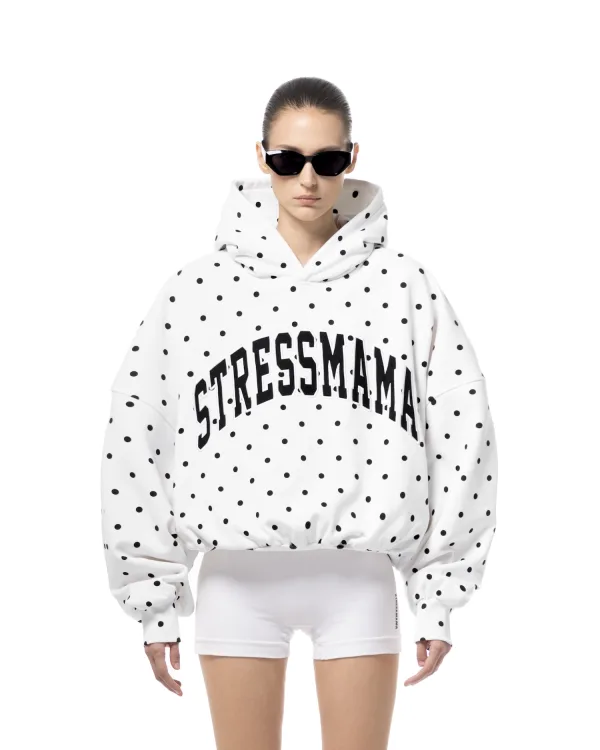 SSMA POLKA DOT HOODIE - WHITE