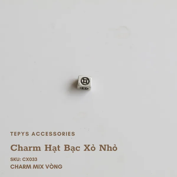 Charm Hạt Bạc Xỏ Nhỏ