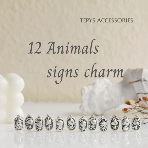 Charm 12 con giáp chủ đề bảo vệ phong cách Châu Á