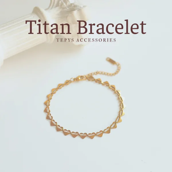 Lắc Chân Heart Titan Gold