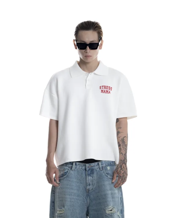 SS26 KNIT POLO - WHITE