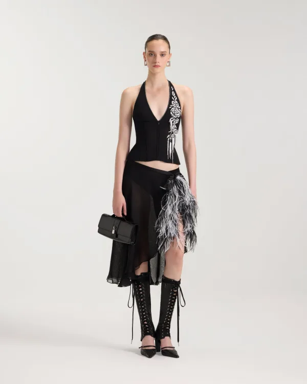 Dancers Feather Midi Skirt