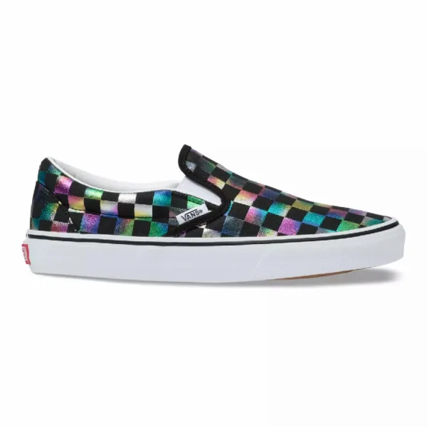 VANS IRIDESCENT CHECK SLIP-ON BLACK