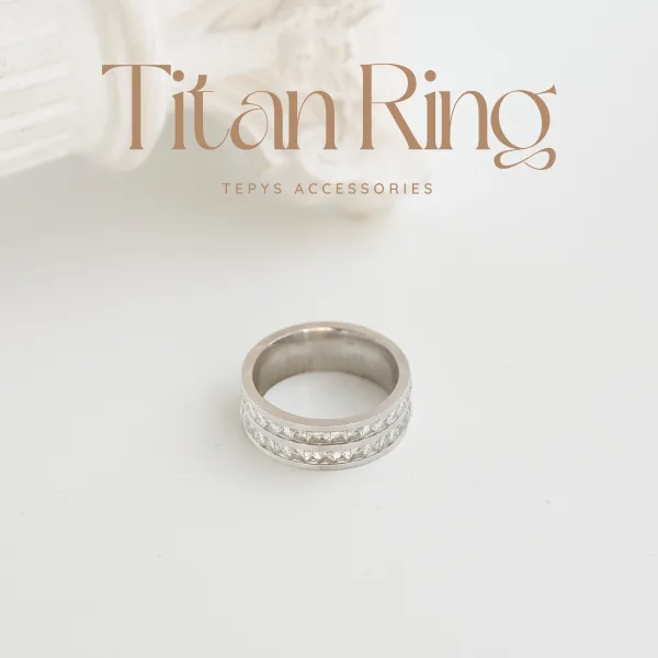 Nhẫn Stone Twice Titan Silver