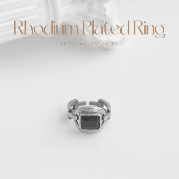 Nhẫn Xi Mạ Stone Black Lyos