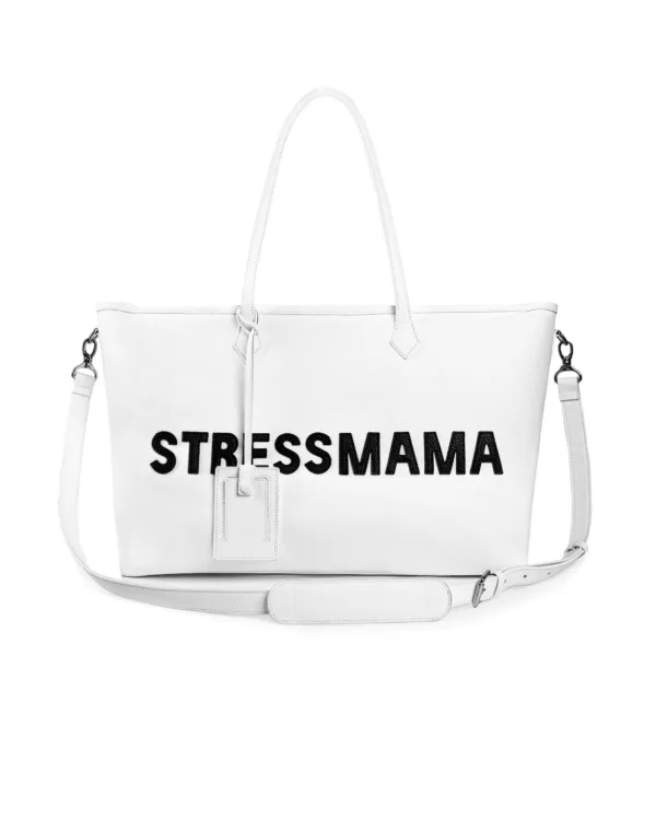 FW25 SIGNATURE LEATHER TOTE BAG - WHITE