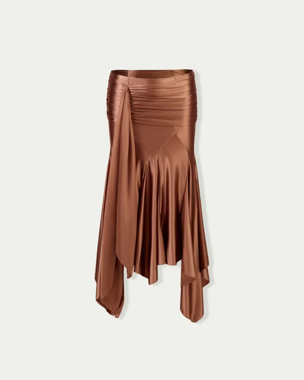Undulate Ruffled Midi Skirt