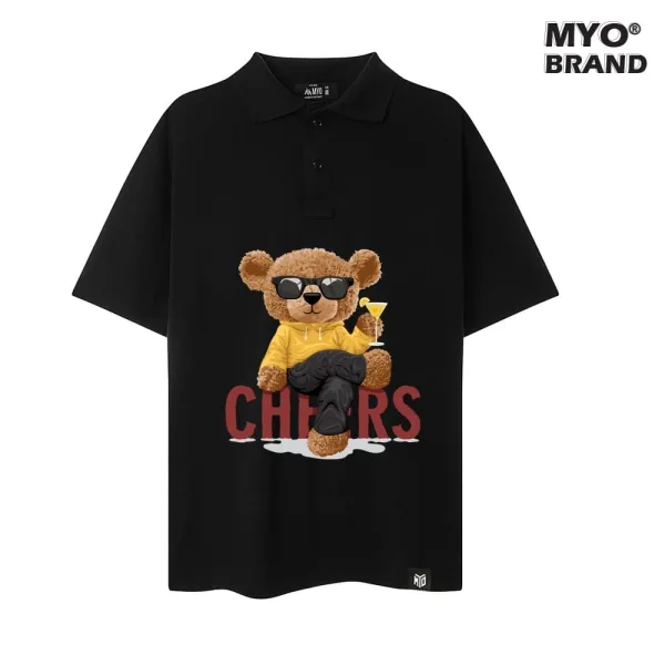 Áo Polo Form Rộng MYO in Hình  Bear Cheers Q021