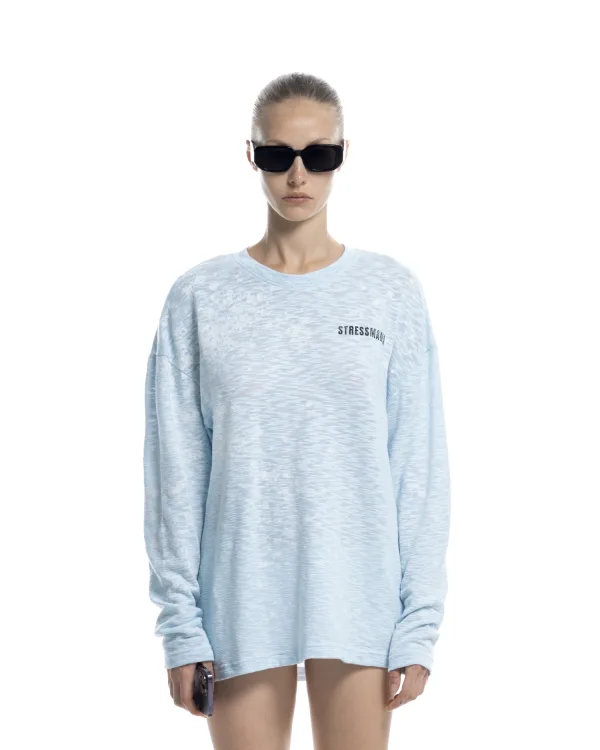 SUMMER26 SSMA SPLATTER LONGSLEEVE - BABY BLUE