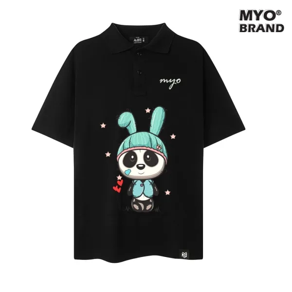 Áo POLO Nam Tay Lỡ Cute Baby Panda With Rabbit