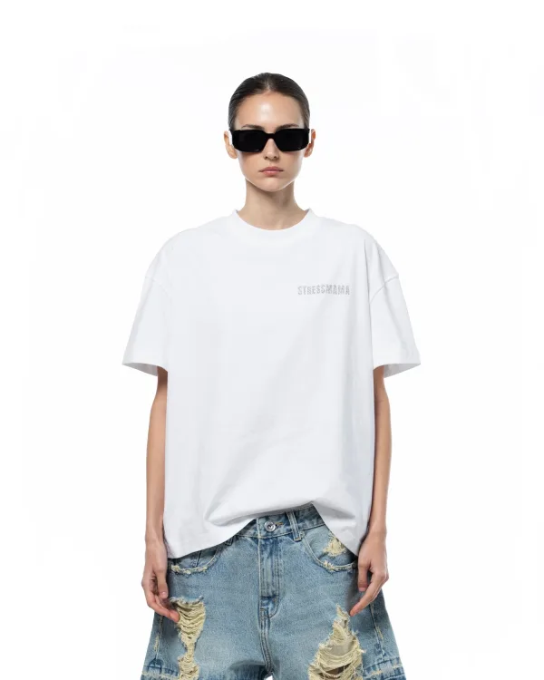 SSMA GLITTER T-SHIRT - WHITE