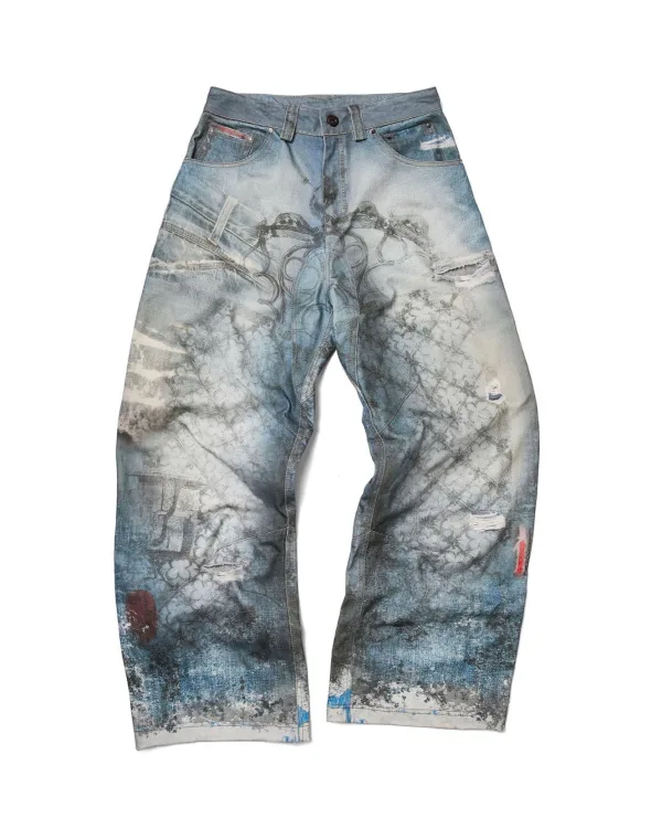 GOTHIC GATE PRINTED DENIM