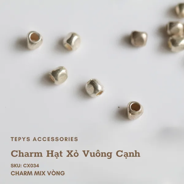 Charm Hạt Xỏ Vuông Cạnh