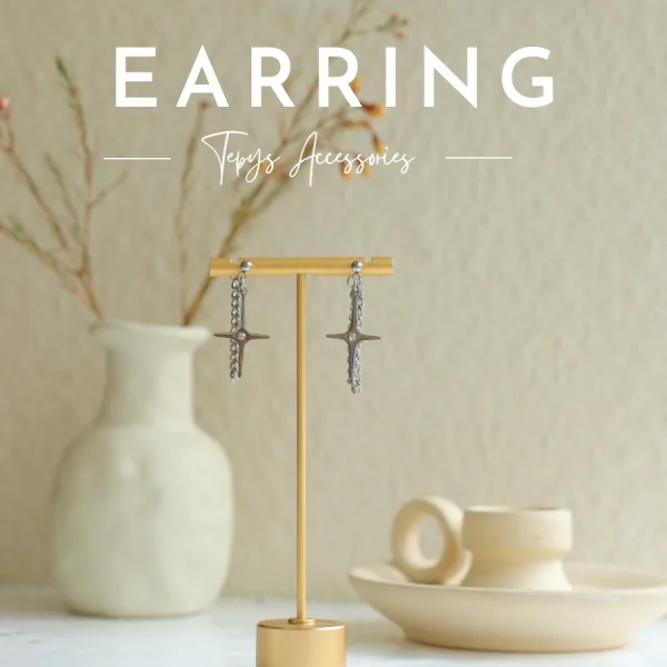 Chain Cross Earring